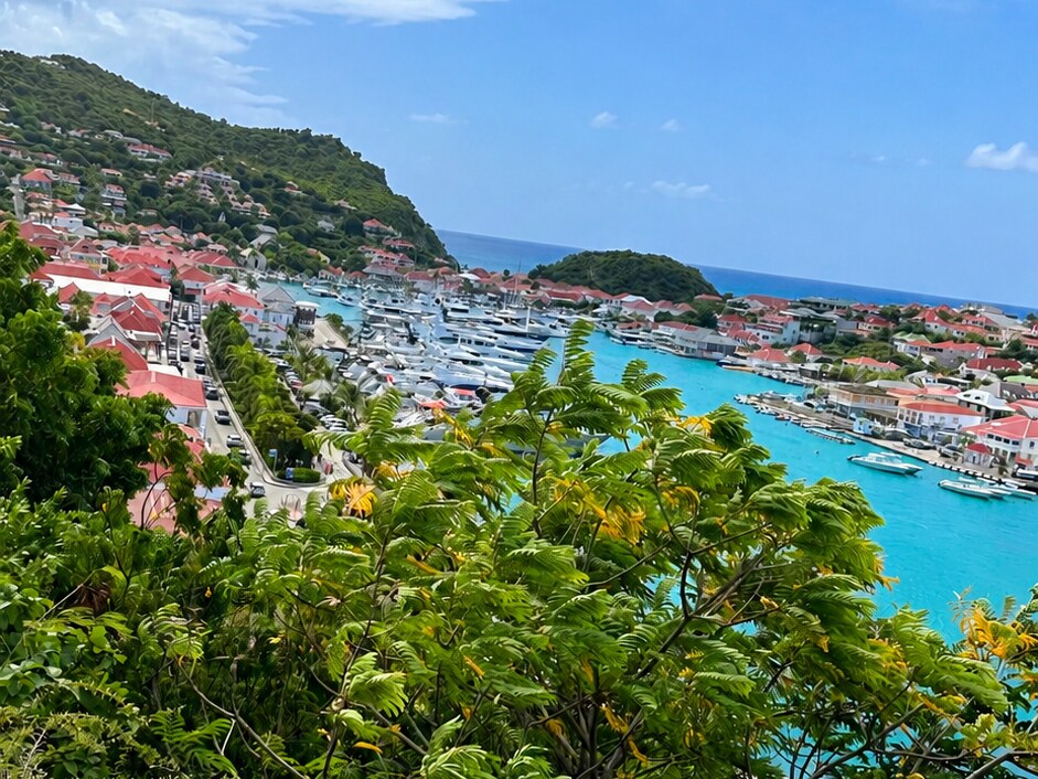 Gustavia harbour seen from the heights of Saint Barthélemy