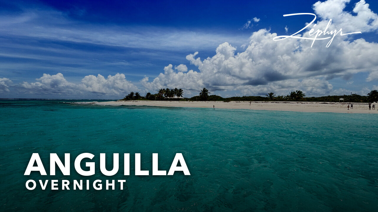A white-sand beach in Anguilla and its turquoise water